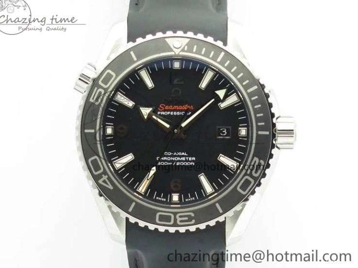 1221 Planet Ocean Pro Ceramic Bezel 45mm 1:1 OMF Best Edition On Rubber Strap A8500 (Black Balance Wheel) MoistureWicking 8136